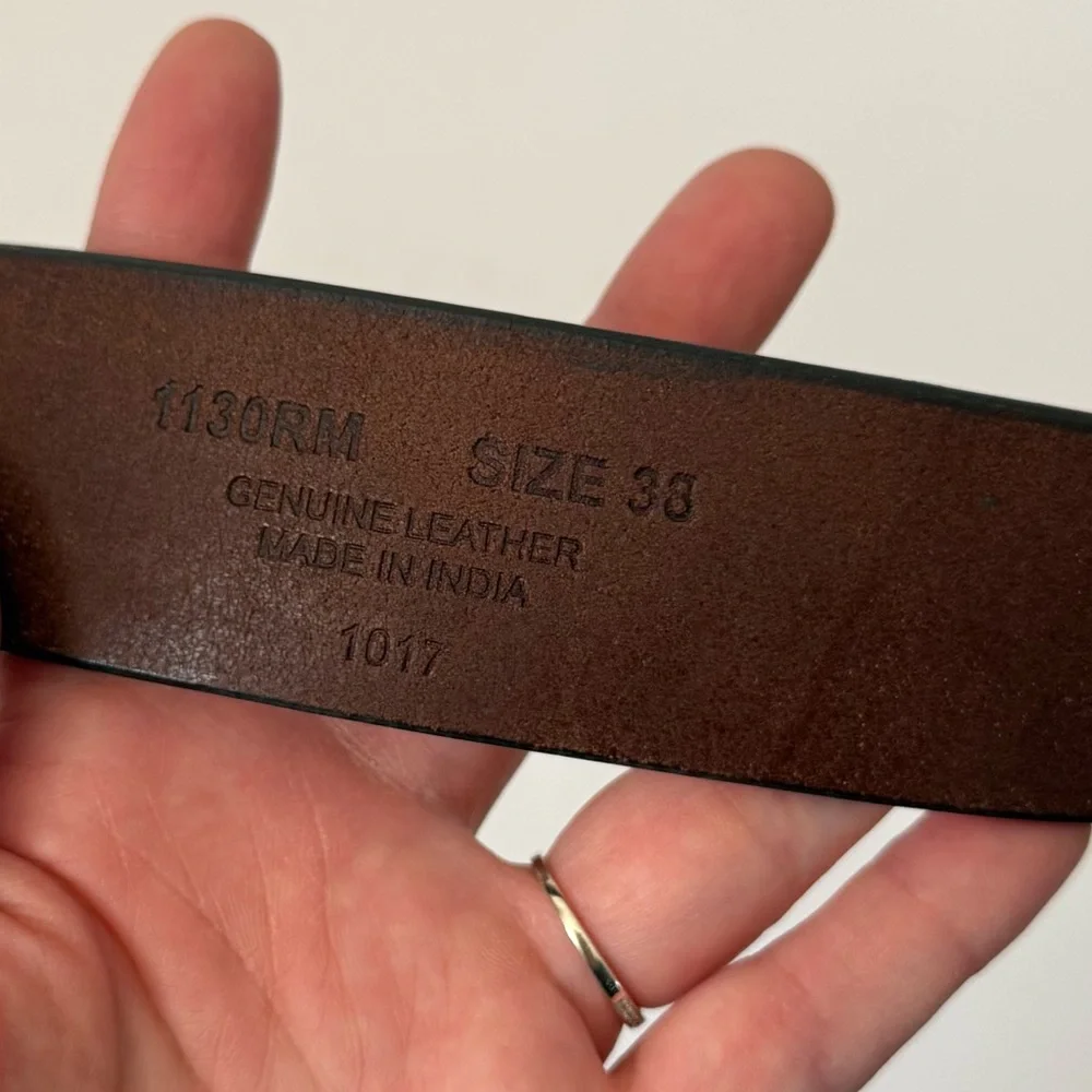 Remington Brown Leather Belt 12 GA Size 38